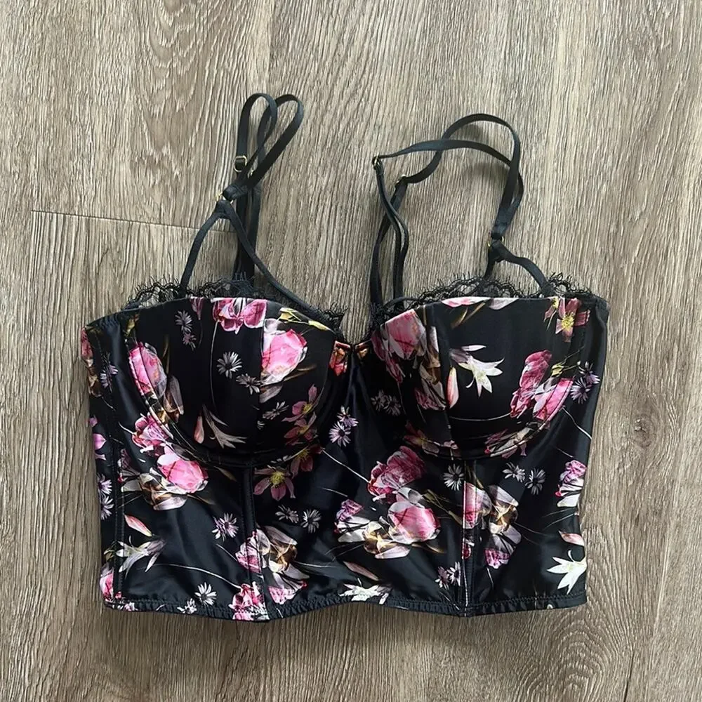 NWT Victoria's Secret Very Sexy Lightly‎ Lined Floral Bustier Size 34C
